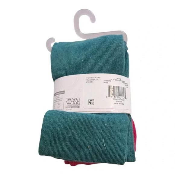 18-36 M Toddler Pink and Green Tights set of 2. - Picture 3 of 5